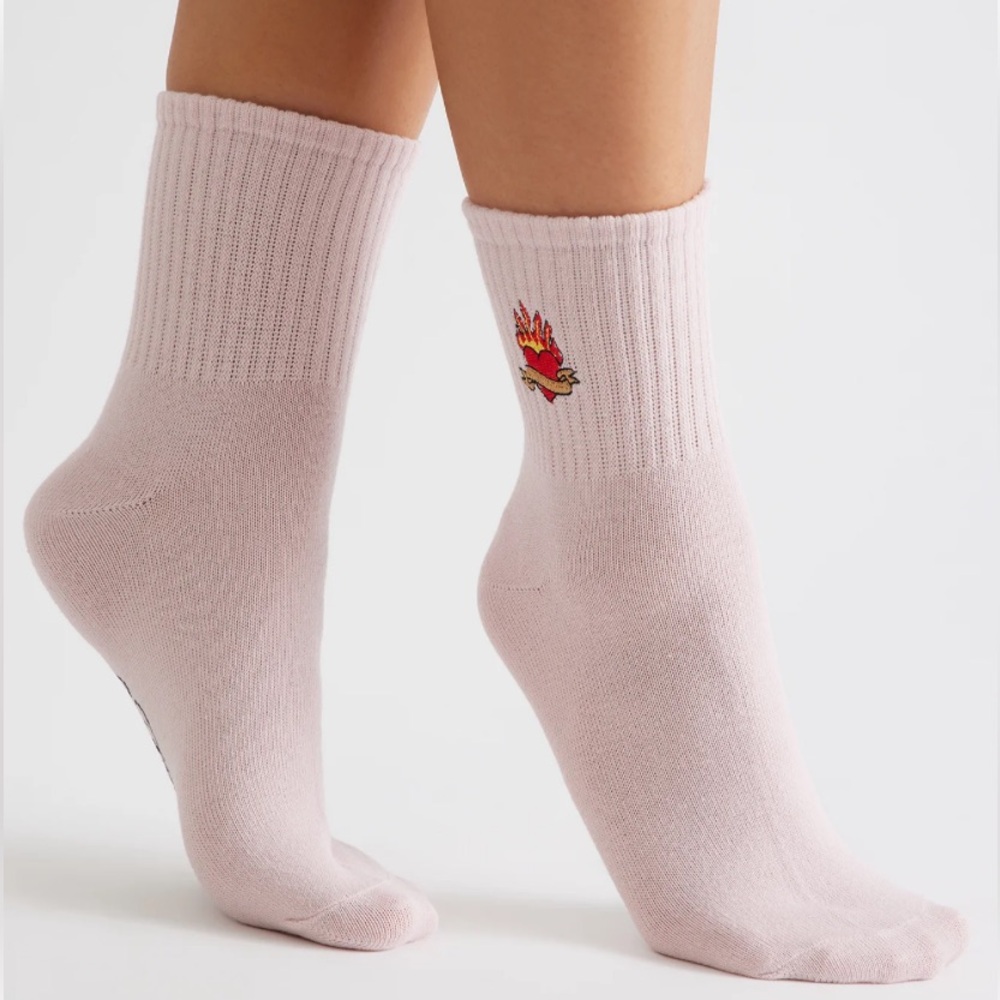 Ed Hardy Burning Hearts 5 Pack Socks                      - Pink/combo